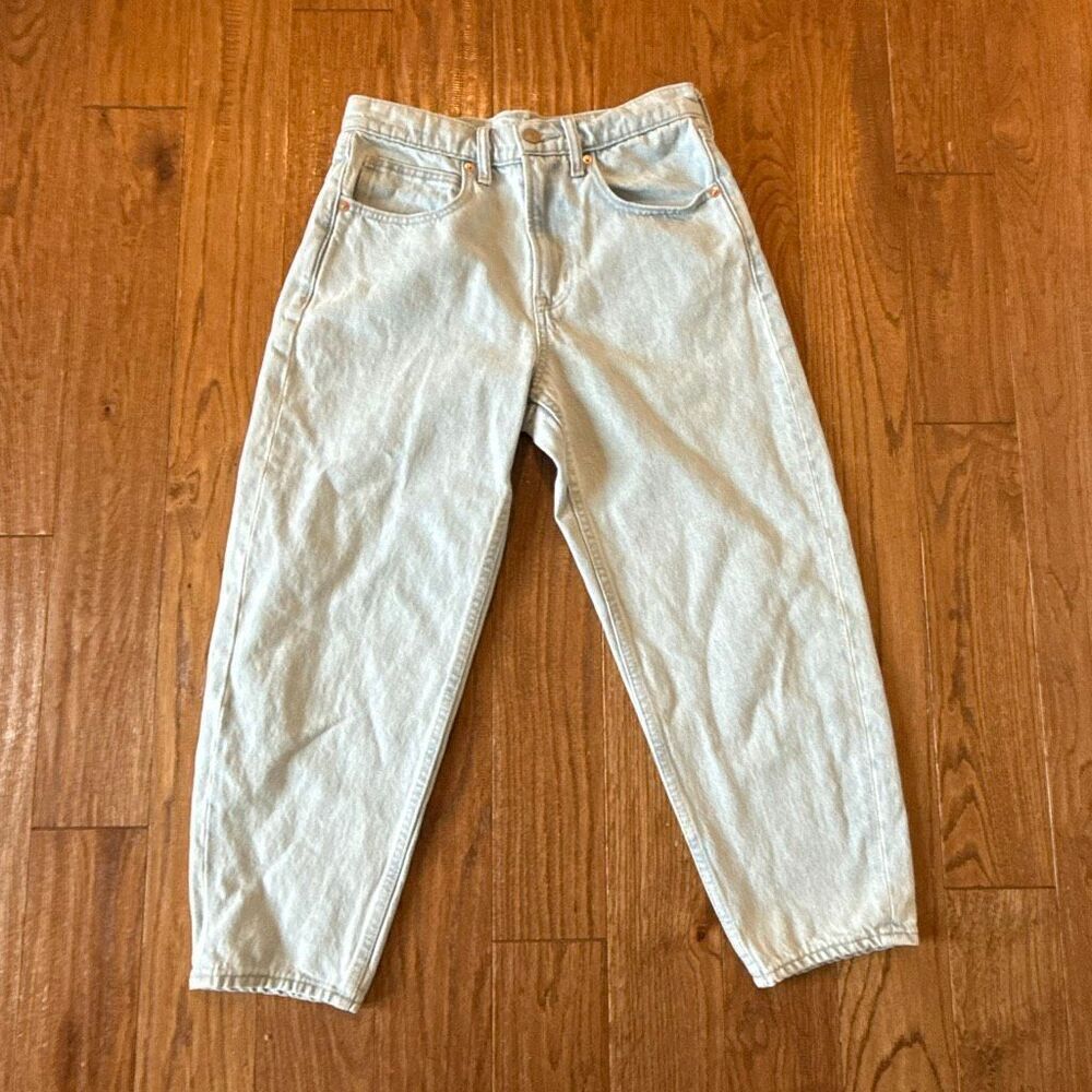 Gap barrel high rise light wash crop jeans size 2p - Picture 4 of 13